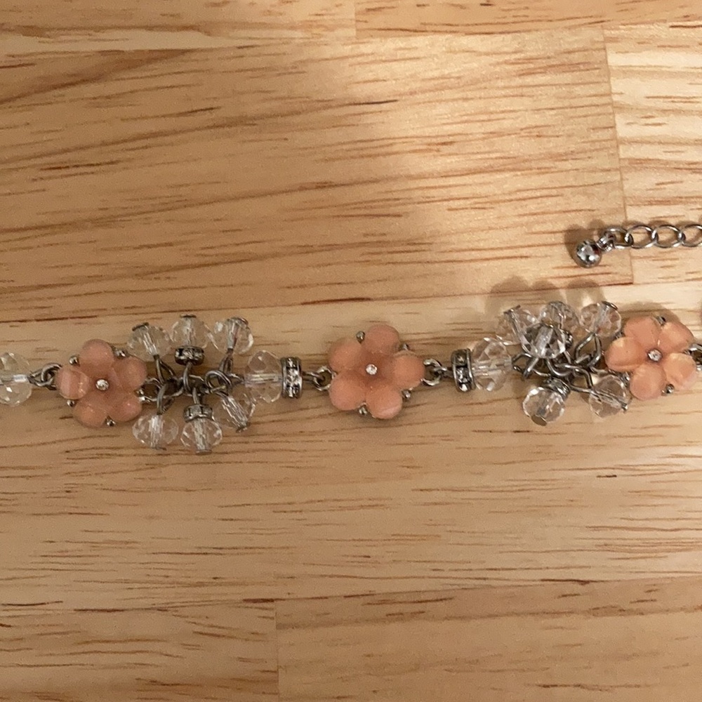Floral/Rhinestone Bracelet